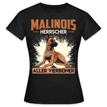 MALINOIS HERRSCHER ALLER VIERBEINER Malinois - Frauen T-Shirt - Schwarz - Vorne - AI Model Female 172 dark (172cm)