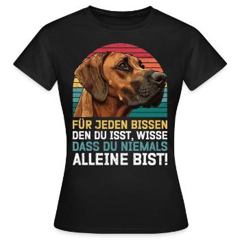 Ridgeback JEDEN BISSEN DEN DU ISST Lustiges - Frauen T-Shirt - Schwarz - Vorne - AI Model Female 172 dark (172cm)