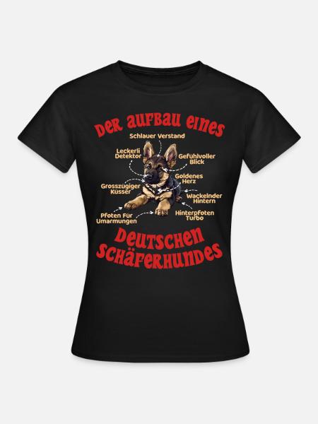 DEUTSCHER SCHÄFERHUND AUFBAU Deutsche Schäferhunde - Frauen T-Shirt - Schwarz