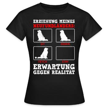 Hundetraining ERZIEHUNG MEINES NEUFUNDLÄNDERS - Frauen T-Shirt - Schwarz - Vorne - AI Model Female 172 dark (172cm)
