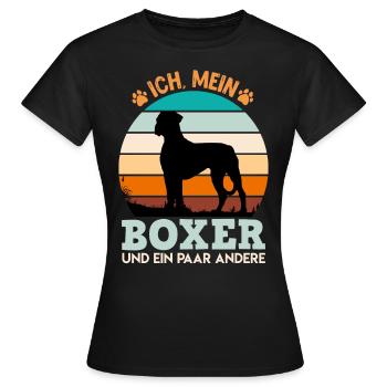 Deutscher Boxer ICH MEIN BOXER UND EIN PAAR ANDERE - Frauen T-Shirt - Schwarz - Vorne - AI Model Female 172 dark (172cm)