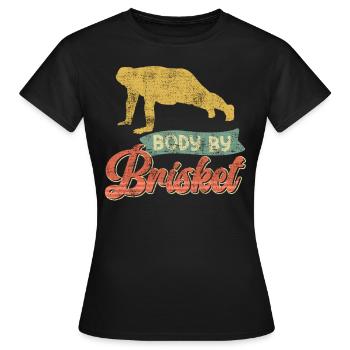 Fleischesser BODY BY BRISKET Fleischliebhaber - Frauen T-Shirt - Schwarz - Vorne - AI Model Female 172 dark (172cm)