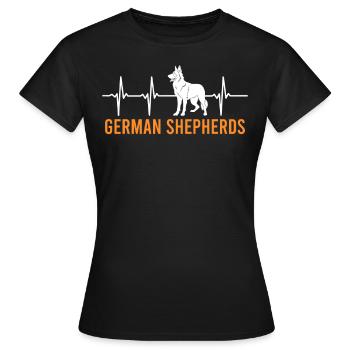 Berger allemand HEARTBEAT Bergers allemands - T-shirt Femme - noir - Devant - AI Model Female 172 dark (172cm)