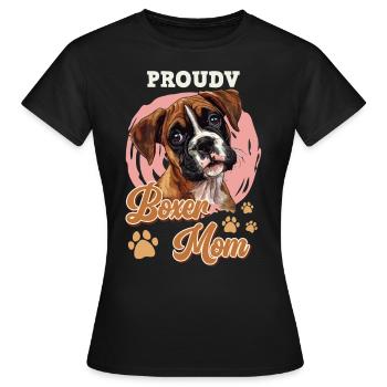 Deutscher Boxer STOLZE BOXER MAMA Boxer Besitzerin - Frauen T-Shirt - Schwarz - Vorne - AI Model Female 172 dark (172cm)