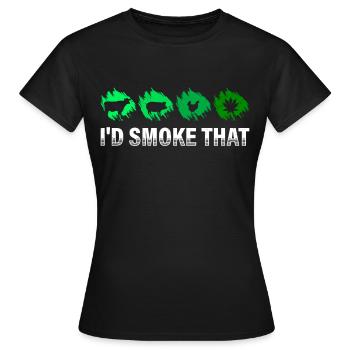 Grillliebhaber I'd Smoke That Fleischesser - Frauen T-Shirt - Schwarz - Vorne - AI Model Female 172 dark (172cm)