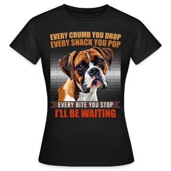 Boxer CHAQUE MIETTE QUE TU DÉPOSES, JE T’ATTENDRAI - T-shirt Femme - noir - Devant - AI Model Female 172 dark (172cm)