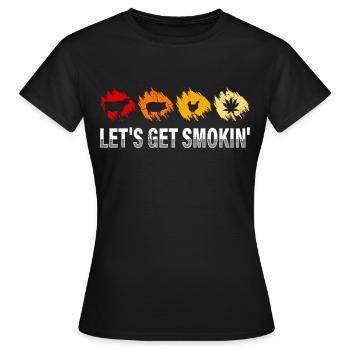 Barbecue Laissez-vous séduire par les amateurs de viande - T-shirt Femme - noir - Devant - AI Model Female 172 dark (172cm)