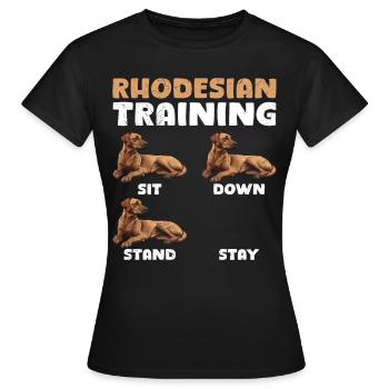 RHODESIAN RIDGEBACK TRAINING Funny Ridgeback - T-shirt Femme - noir - Devant - AI Model Female 172 dark (172cm)