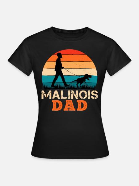 Père malinois belge Berger belge - T-shirt Femme - noir