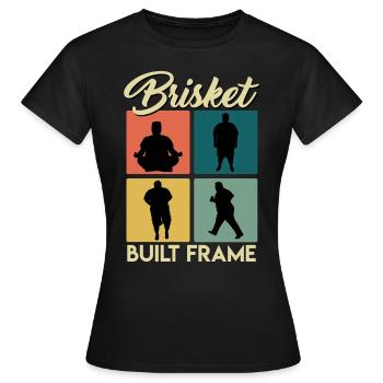 Fleischfresser BISKET BUILT FRAME BBQ - Frauen T-Shirt - Schwarz - Vorne - AI Model Female 172 dark (172cm)