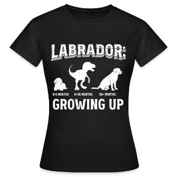 LABRADOR : Grandir en amoureux du Labrador Labrador - T-shirt Femme - noir - Devant - AI Model Female 172 dark (172cm)