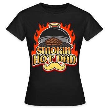 Grillmeister SMOKING HOT DAD Fleischesser Papa - Frauen T-Shirt - Schwarz - Vorne - AI Model Female 172 dark (172cm)