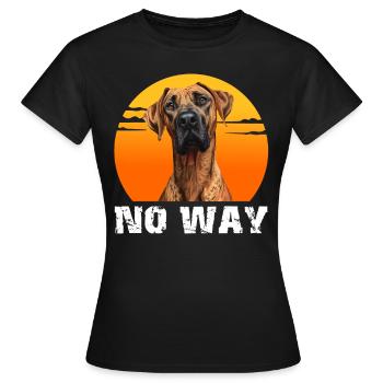 Rhodesian Ridgeback obstinément NON ! Drôle de crête - T-shirt Femme - noir - Devant - AI Model Female 172 dark (172cm)