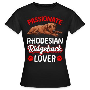 Ridgeback PASSIONNÉ DE RHODESIAN RIDGEBACK LOVER - T-shirt Femme - noir - Devant - AI Model Female 172 dark (172cm)