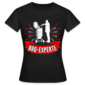 BBQ-Experte Lustig Fleischliebhaber Fleischesser - Frauen T-Shirt - Schwarz - Vorne - AI Model Female 172 dark (172cm)