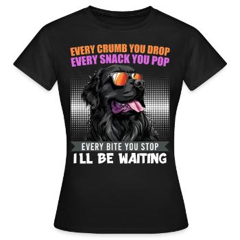 Terre-Neuve CHAQUE MIETTE QUE TU DÉPOSES, JE T’ATTENDRAI - T-shirt Femme - noir - Devant - AI Model Female 172 dark (172cm)