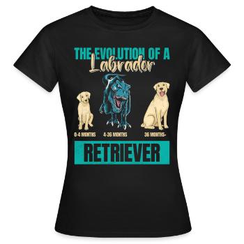EVOLUTIE VAN EEN LABRADOR RETRIEVER eigenaar - Vrouwen T-shirt - zwart - Voor - AI Model Female 172 dark (172cm)