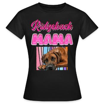 RIDGEBACK MAMA Rhodesian Ridgeback Dog Mom - Women's T-Shirt - black - Front - AI Model Female 172 dark (172cm)