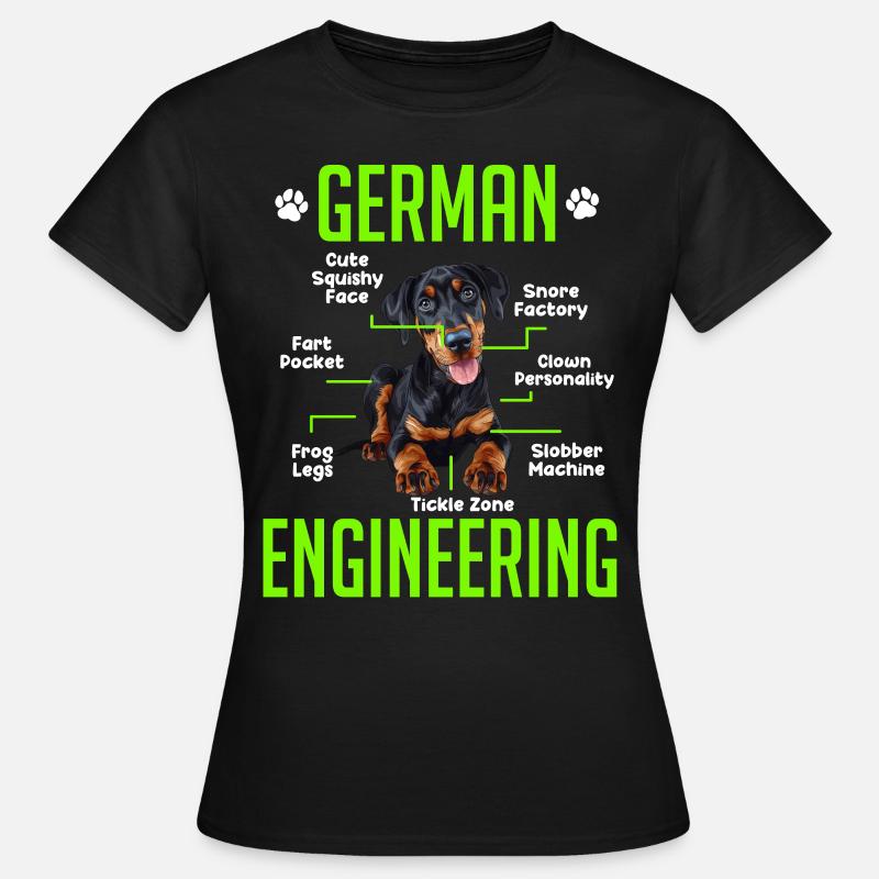 Dobermans GERMAN ENGINEERING Funny - Women's T-Shirt - black