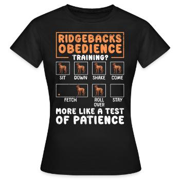 ENTRAÎNEMENT D’OBÉISSANCE DE RIDGEBACK Plaisir - T-shirt Femme - noir - Devant - AI Model Female 172 dark (172cm)