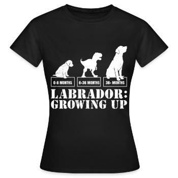 LABRADOR : Grandir Labrador Lover Labrador - T-shirt Femme - noir - Devant - AI Model Female 172 dark (172cm)
