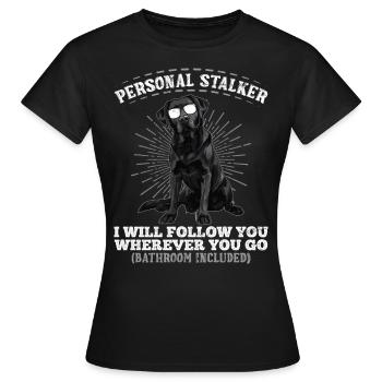 Labrador Lover Personal Stalker Labrador - T-shirt Femme - noir - Devant - AI Model Female 172 dark (172cm)