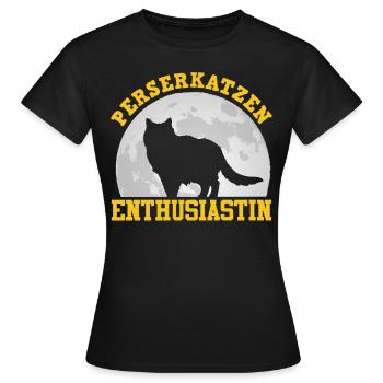 PERSERKATZEN ENTHUSIASTIN Perser Katzenmama - Frauen T-Shirt - Schwarz - Vorne - AI Model Female 172 dark (172cm)