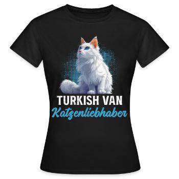 TURC VAN AMOUREUX DES CHATS Turc - T-shirt Femme - noir - Devant - AI Model Female 172 dark (172cm)