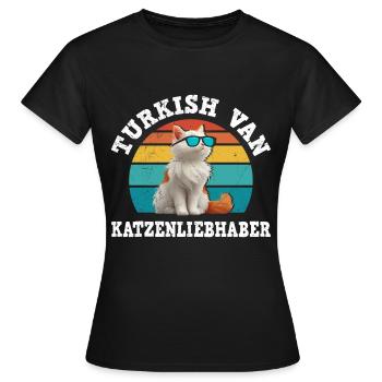 TURC VAN AMOUREUX DES CHATS Turc - T-shirt Femme - noir - Devant - AI Model Female 172 dark (172cm)