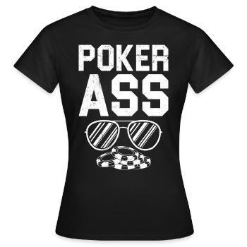 POKER ASS Poker Lovers Poker Tournament Poker - Women's T-Shirt - black - Front - AI Model Female 172 dark (172cm)