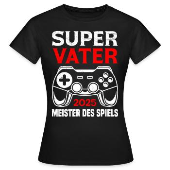 Future dad SUPER DAD 2025 CHAMPION OF - Women's T-Shirt - black - Front - AI Model Female 172 dark (172cm)