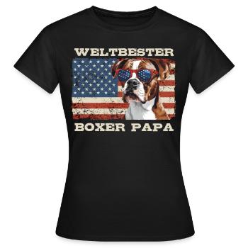 Boxer allemand WORLD’S BEST BOXER DAD Boxer Boxer Boxer - T-shirt Femme - noir - Devant - AI Model Female 172 dark (172cm)