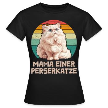 MAMA EINER PERSERKATZE Katzenmama Perser Katze - Frauen T-Shirt - Schwarz - Vorne - AI Model Female 172 dark (172cm)