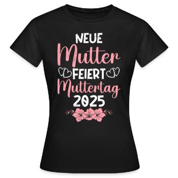 Future maman LA NOUVELLE MAMAN CÉLÈBRE LA FÊTE DES MÈRES - T-shirt Femme - noir - Devant - AI Model Female 172 dark (172cm)