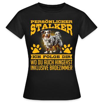 Berger Australien PERSONNEL STALKER Drôle - T-shirt Femme - noir - Devant - AI Model Female 172 dark (172cm)