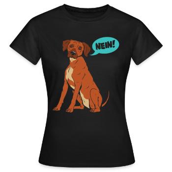 Rhodesian Ridgeback Drôle NON ! Ridgeback têtu - T-shirt Femme - noir - Devant - AI Model Female 172 dark (172cm)