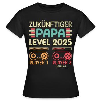 FUTURE DAD LEVEL 2025 Vintage Player Dad - Women's T-Shirt - black - Front - AI Model Female 172 dark (172cm)