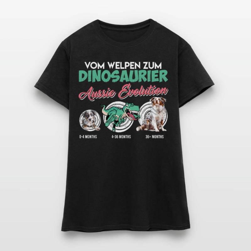 Aussie FROM PUPPY TO DINOSAUR Aussie evolution Women's T-Shirt