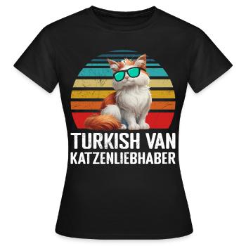 TURC VAN AMOUREUX DES CHATS Turc - T-shirt Femme - noir - Devant - AI Model Female 172 dark (172cm)