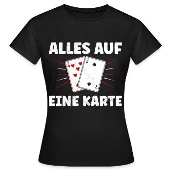 Joueurs de poker ALL IN ONE CARD Fun - T-shirt Femme - noir - Devant - AI Model Female 172 dark (172cm)