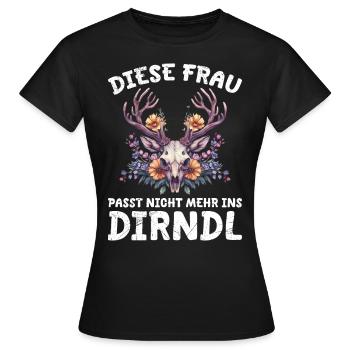 Dirndl zu klein Trachtenshirt Damen Trachten Dirndl - T-shirt Femme - noir - Devant - AI Model Female 172 dark (172cm)