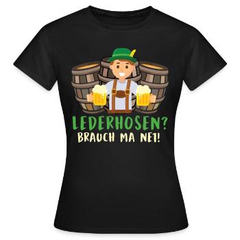 LEATHER PANTS? CUSTOM MA NED Funny Munich - Women's T-Shirt - black - Front - AI Model Female 172 dark (172cm)