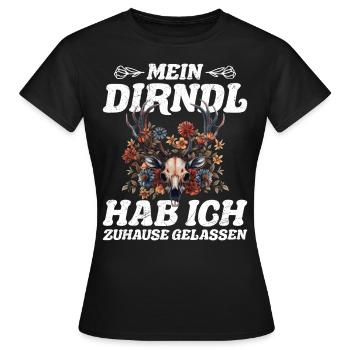 Aujourd’hui sans Dirndl Remplacement Dirndl Femmes - T-shirt Femme - noir - Devant - AI Model Female 172 dark (172cm)