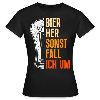 Bière ici ou je tombe - T-shirt Femme - noir - Devant - AI Model Female 172 dark (172cm)