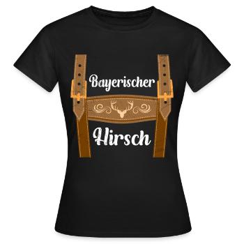 Cerf bavarois Real Bavarois - T-shirt Femme - noir - Devant - AI Model Female 172 dark (172cm)