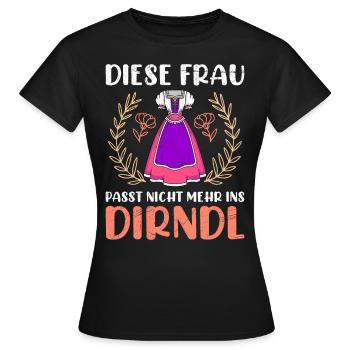 Dirndl zu klein Trachtenshirt Damen Trachten Dirndl - T-shirt Femme - noir - Devant - AI Model Female 172 dark (172cm)