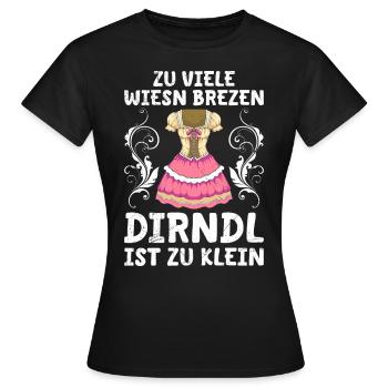 Dirndl zu klein Trachtenshirt Damen Trachten Dirndl - T-shirt Femme - noir - Devant - AI Model Female 172 dark (172cm)