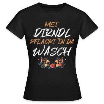 Today without Dirndl Replacement Dirndl Women - Women's T-Shirt - black - Front - AI Model Female 172 dark (172cm)