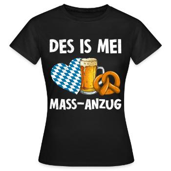 Des is mein Mass-Anzug Maß Bier - Frauen T-Shirt - Schwarz - Vorne - AI Model Female 172 dark (172cm)