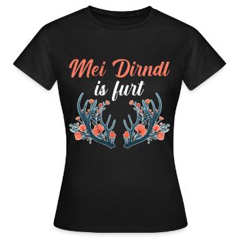 Aujourd’hui sans Dirndl Remplacement Dirndl Femmes - T-shirt Femme - noir - Devant - AI Model Female 172 dark (172cm)